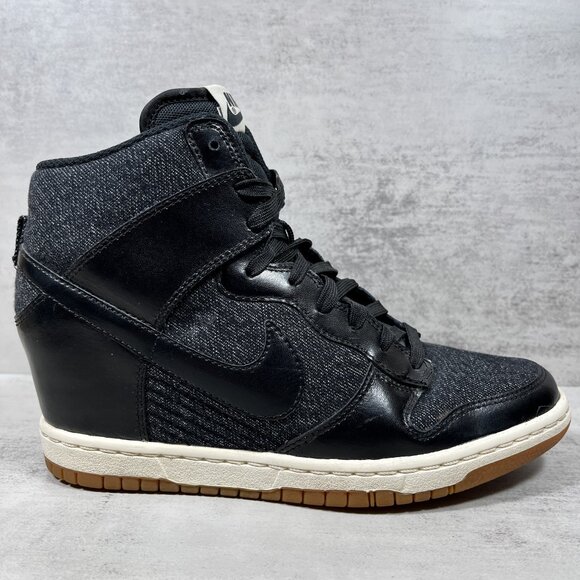 Nike Dunk Sky Hi Hidden Wedge Sneakers - Women's Size 7 - Black - Picture 4 of 10